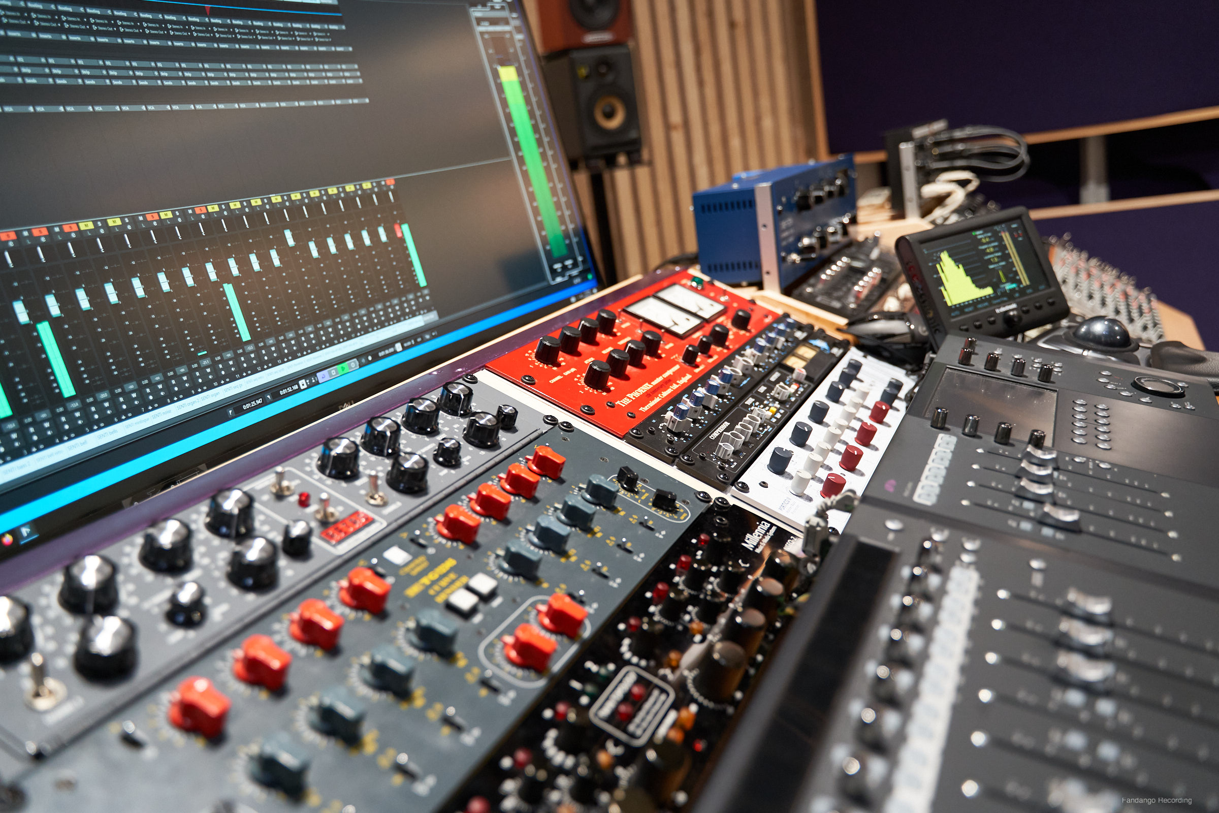 The mixing and mastering room